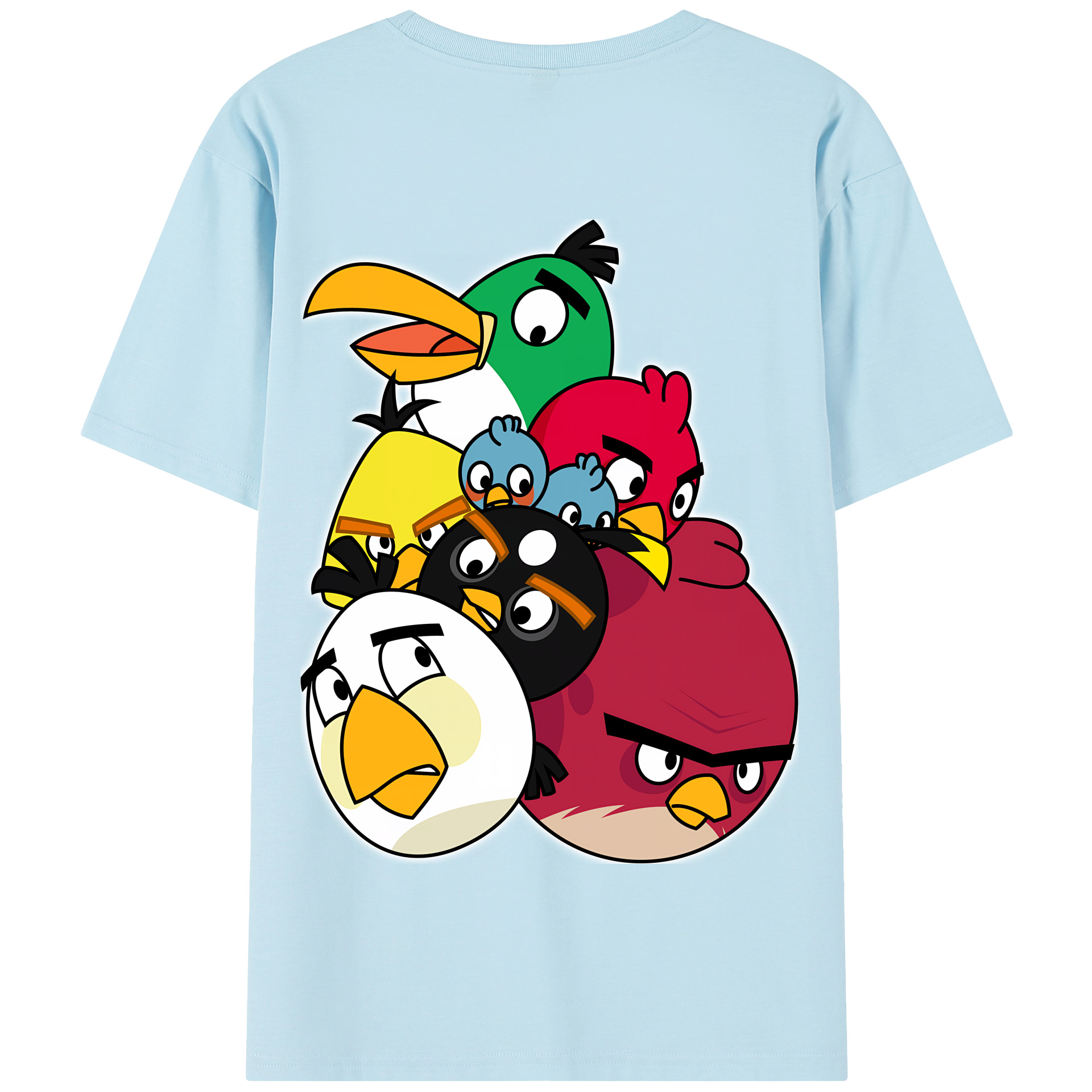 （画像用） Angry Birds アングリーバード 綿100％半袖Tシャツ（背面プリント）